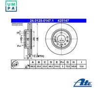 ATE 24.0125-0147.1 Brake disc