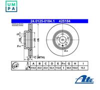 2x BRAKE DISC 24.0125-0184.1 FOR AUDI A4/S4/Allroad A5/S5/Convertible 2.0L 4cyl