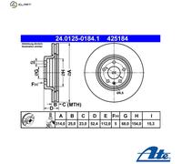 2x BRAKE DISC 24.0125-0184.1 FOR AUDI A4/S4/Allroad A5/S5/Convertible 2.0L 4cyl