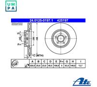 2x BRAKE DISC 24.0125-0197.1 FOR FORD VOLVO V50 V40/Hatchback/Van C70/II S40