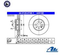Brake disc ATE 24.0125-0198.1 for OPEL ASTRA H (A04) 1.4 2004-2004