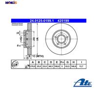 Brake disc ATE 24.0125-0199.1 for FORD FOCUS III 1.5 2014-2017