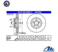2x BRAKE DISC 24.0125-0202.1 FOR FORD TRANSIT/CONNECT/V408/Box/Body/MPV/Wagon