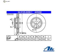 1X Brake disc ATE 24.0125-0208.1 for MAZDA CX-3 (DK) 1.5 2015-2018