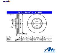 2x BRAKE DISC 24.0125-0210.1 FOR FORD YYJD/M1JJ/M1JC/M1JU 1.0L 3cyl ECOSPORT SUV
