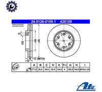 ATE 24.0126-0109.1 Brake disc