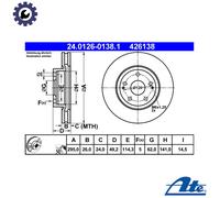 ATE 24.0126-0138.1 Brake disc