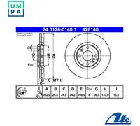 2x BRAKE DISC 24.0126-0140.1 FOR PEUGEOT 3008/Van/MPV 207/207+ 307/SW/CC/Break