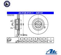 ATE Brake Disc 24.0126-0141.1 - Vented - for TOYOTA AVENSIS (T25) 2.2 2005-2008