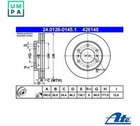2x BRAKE DISC 24.0126-0145.1 FOR MITSUBISHI PAJERO/IV/SHOGUN/III/Canvas/Top 3.2L
