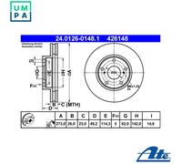 2x BRAKE DISC 24.0126-0148.1 FOR TOYOTA COROLLA/QUEST/ALTIS AURIS/Hatchback 1.3L