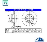 2x BRAKE DISC 24.0126-0155.1 FOR KIA SPECTRA5/Hatchback CERATO D4FA 1.5L 4cyl