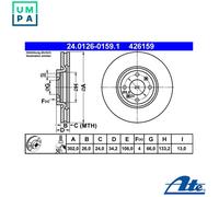 2x BRAKE DISC 24.0126-0159.1 FOR CITROEN RHD /AHS /AHV 2.0L 4cyl DS4