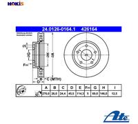 2x BRAKE DISC 24.0126-0164.1 FOR MITSUBISHI GALANT/FORTIS/VIII/Sportback 2.0L