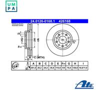 2x BRAKE DISC 24.0126-0168.1 FOR ALFA ROMEO GIULIETTA/Hatchback/Van JEEP 1.4L