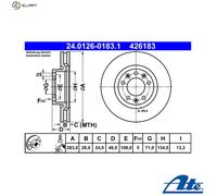 ATE Brake Disc 24.0126-0183.1 - Front Set (L&R) for CITROËN Berlingo 2 pcs