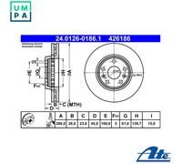 2x BRAKE DISC 24.0126-0186.1 FOR RENAULT KANGOO/Rapid/Express/GRAND/BE/BOP 1.5L