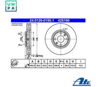 2x BRAKE DISC 24.0126-0190.1 FOR PEUGEOT 208/Hatchback/Van CITROEN DS 1.0L 3cyl