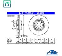 2x BRAKE DISC 24.0126-0190.1 FOR PEUGEOT 208/Hatchback/Van CITROEN DS 1.0L 3cyl