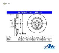 2x BRAKE DISC 24.0128-0119.1 FOR ALFA ROMEO 936A6/932A.000 3.2L AR16105 3.0L