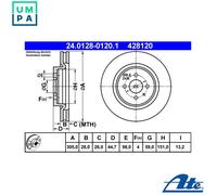 2x BRAKE DISC 24.0128-0120.1 FOR FIAT 175 A3.000 2.0L 5cyl COUPE