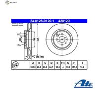 2x BRAKE DISC 24.0128-0120.1 FOR FIAT 175 A3.000 2.0L 5cyl COUPE