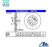 2x BRAKE DISC 24.0128-0143.1 FOR PEUGEOT 4HX 2.2L 4cyl 406XFZ /XFX 2.9L 6cyl 406