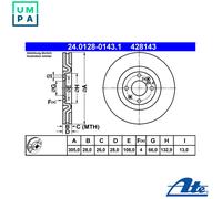 2x BRAKE DISC 24.0128-0143.1 FOR PEUGEOT 4HX 2.2L 4cyl 406XFZ /XFX 2.9L 6cyl 406