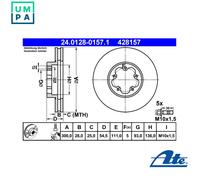 ATE Brake disc 24.0128-0157.1 300,0 28,0 5 111,0 Vented Coated FORD: Transit Mk6 Van, Transit Mk6 Caja / Chasis, Transit Mk6 Tourneo