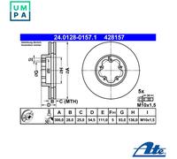ATE 24.0128-0157.1 Brake disc
