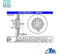 1X Brake disc ATE 24.0128-0192.1 for FIAT 500X (334_) 2 2018-202