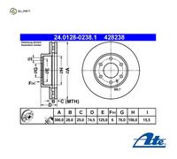 Brake disc ATE 24.0128-0238.1 for IVECO DAILY V Van 3.0 2012-2014