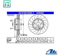 Brake disc ATE 24.0128-0262.1 for MERCEDES-BENZ A-CLASS (W176) 2.0 2013-2018