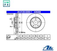 2x BRAKE DISC 24.0128-0268.1 FOR NISSAN NV200/Bus/EVALIA/Van LEAF