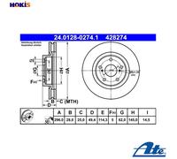 2x BRAKE DISC 24.0128-0274.1 FOR TOYOTA 2AR-FE/FXE 2.5L 4cyl CAMRY2GR-FE 3.5L