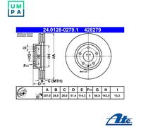 2x BRAKE DISC 24.0128-0279.1 FOR MAZDA PY-RPR/ZA/Y8 2.5L SH-VPTRSHY4/SHY8 2.2L