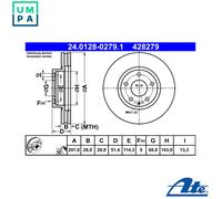 2x BRAKE DISC 24.0128-0279.1 FOR MAZDA PY-RPR/ZA/Y8 2.5L SH-VPTRSHY4/SHY8 2.2L