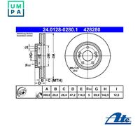 2x BRAKE DISC 24.0128-0280.1 FOR KIA G4GC 2.0L D4EA 2.0L 4cyl SPORTAGE 2.7L
