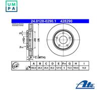 2x BRAKE DISC 24.0128-0290.1 FOR FIAT 939B5/940A5.000 2.0L EDG/ED3 2.4L 4cyl