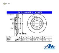 1X Brake disc ATE 24.0128-0309.1 for L200 / TRITON (KA_T, KB_T) 2.5 2005-2015