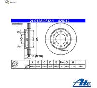 2x BRAKE DISC 24.0128-0312.1 FOR FIAT 4N15 2.4L 4D56 2.5L 4cyl FULLBACK Pickup
