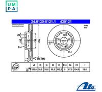 2x BRAKE DISC 24.0130-0121.1 FOR MERCEDES-BENZ 124 SL E-CLASS/T-Model/Break 3.6L