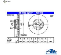 2x BRAKE DISC 24.0130-0202.1 FOR LEXUS 2AR-FSE 2.5L 8AR-FTS 2.0L 4cyl IS III GS