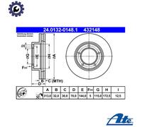 ATE Brake Disc 24.0132-0148.1 Vented – 2 pcs – for Toyota Lexus