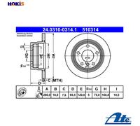 2x BRAKE DISC 24.0310-0314.1 FOR BMW N47D20C/A M47D20 N46B20B N43B20A 2.0L 4cyl