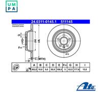 2x BRAKE DISC 24.0311-0145.1 FOR FORD MONDEO/IV/Turnier KUGA FOCUS/II S-MAX 2.2L
