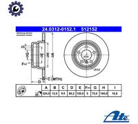 2x BRAKE DISC 24.0312-0152.1 FOR BMW X5/SAV/E53 M57D30 M54B30 3.0L M57D30 2.9L