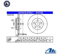 2x BRAKE DISC 24.0312-0154.1 FOR JAGUAR FORD MONDEO/III/Mk/Clipper/Turnier 2.2L