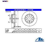2x BRAKE DISC 24.0312-0158.1 FOR SKODA SUPERB/II OCTAVIA/Combi LAURA VW 2.0L