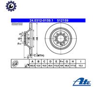 ATE 24.0312-0159.1 Brake disc